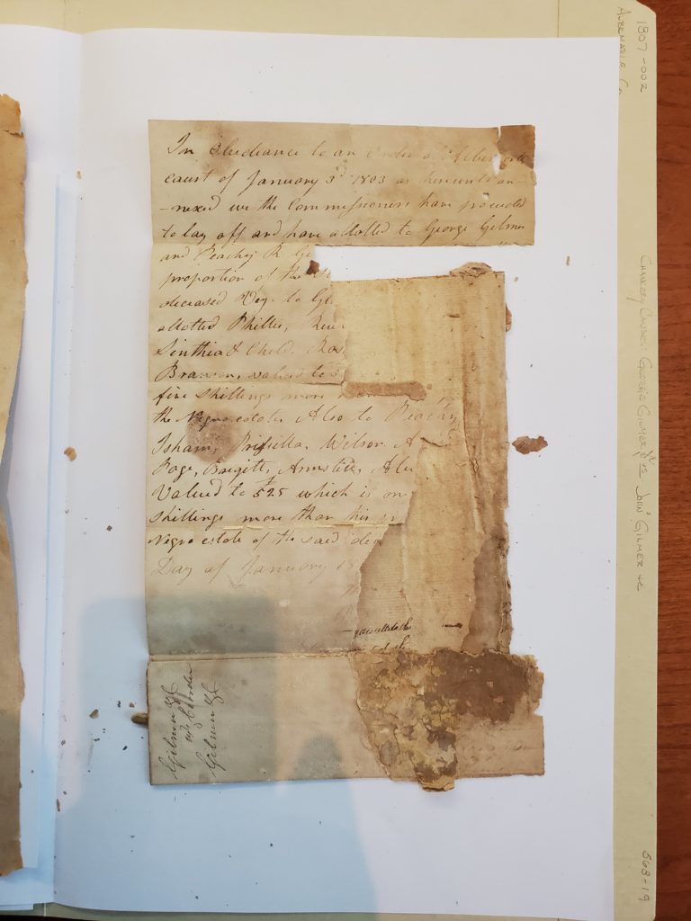 1803 list of George & Peachy Gilmer